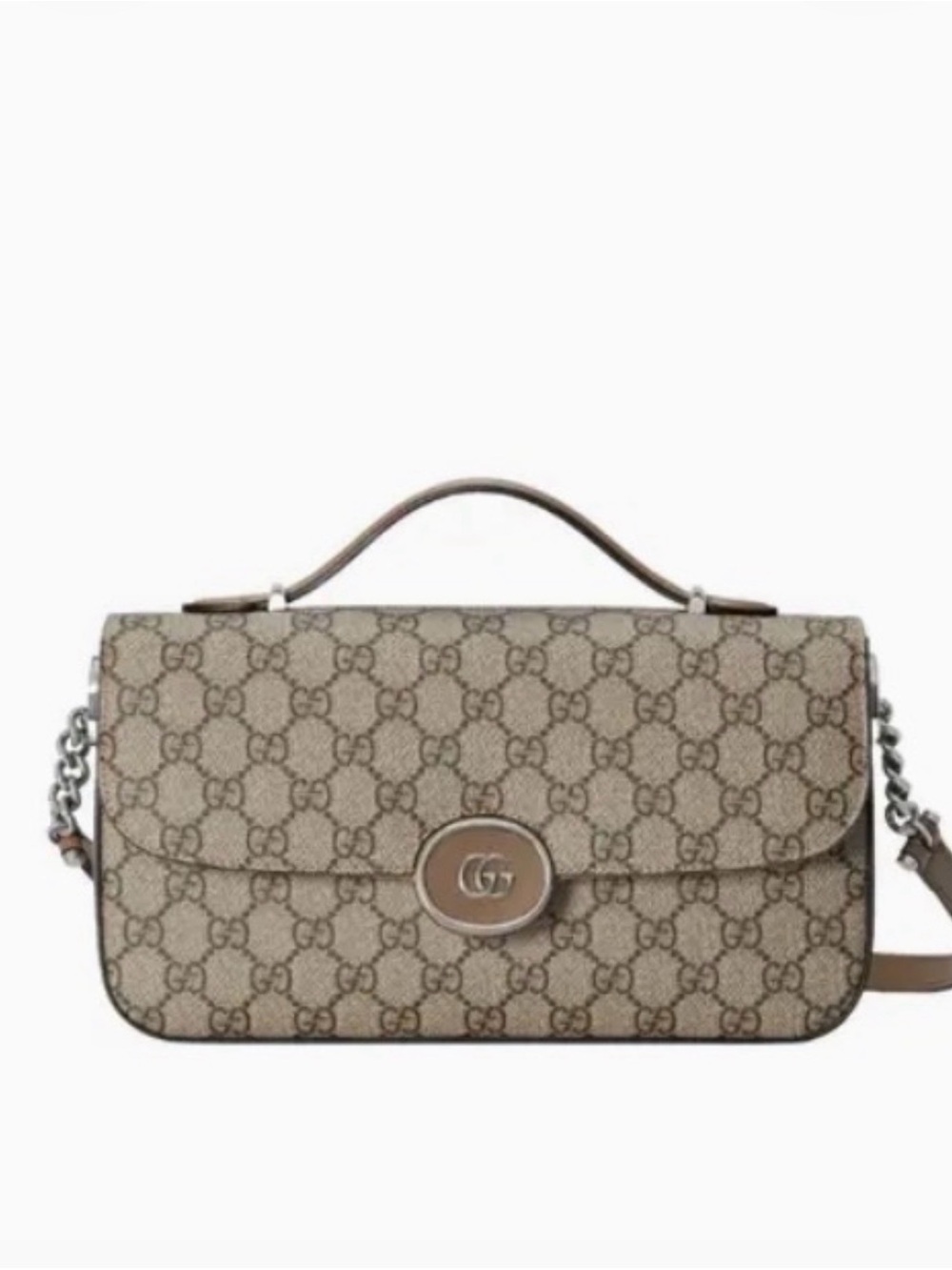 Gucci Beige GG Monogram Shoulder Crossbody with Top Handle